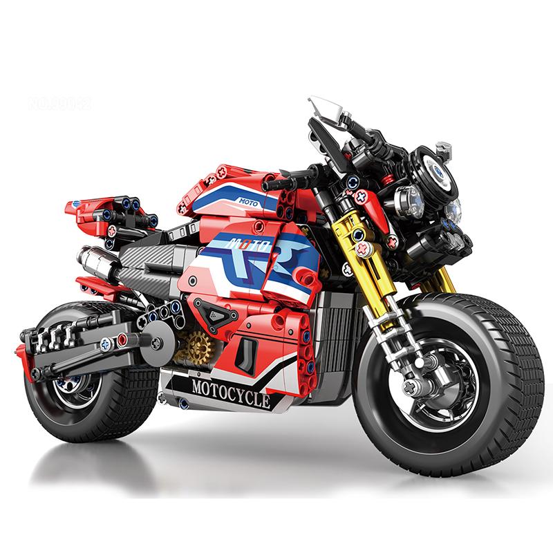 943PCS Motorcycle Building Blocks Muscle Street Motor Bike Simulation Model Bricks Desktop Ornament Educational Puzzle Toy Gifts