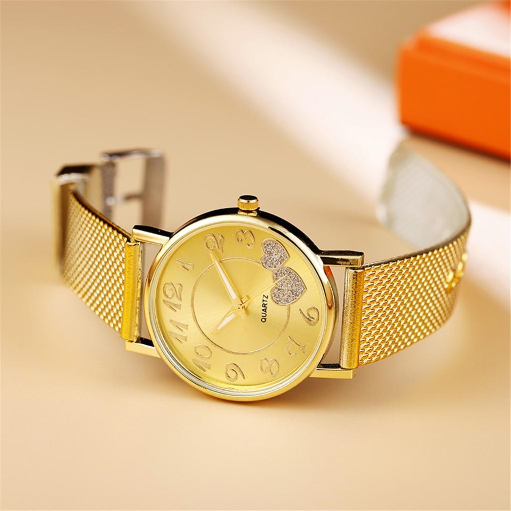 Fashion Women Watches Ladies Watch Silver Heart Dial Silicone Mesh Belt Wristwatches Reloj Mujer Montre Femme Women's Watch