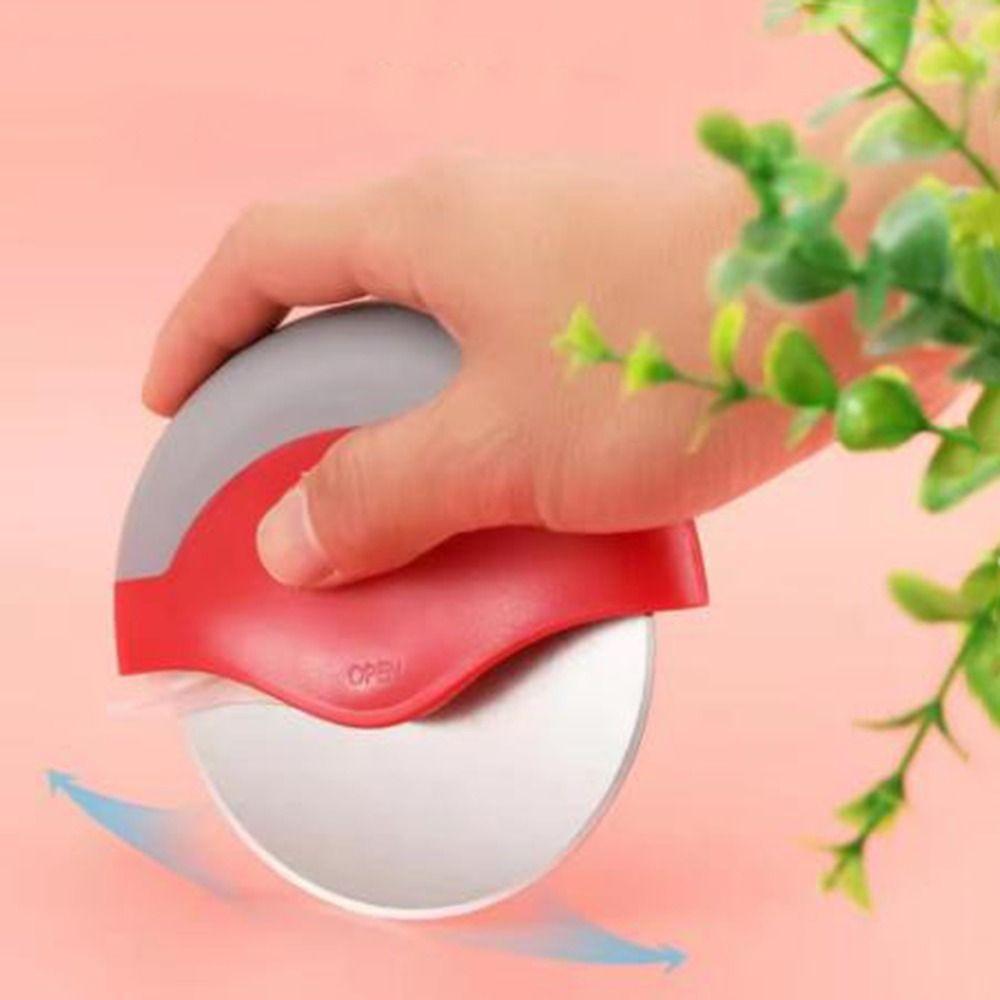Stainless Steel Pizza Cutter Round Rotating Pizza Cutting Slicer Creative Pizza Slicer for Home