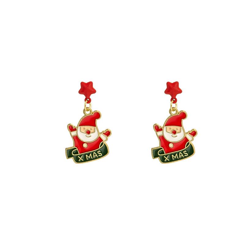 Autumn And Winter New Product Christmas Series Stud Earrings Holiday Festive Christmas Tree Snowman Earrings Women