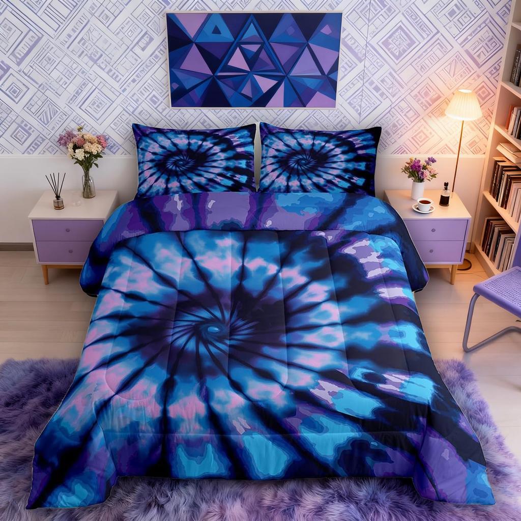 Butterfly Dream Catcher Comforter Set for Kids Teens Girls, Mandala Feather Bedding Down Comforter Twin Size, Bohemian Duvet Insert, Galaxy