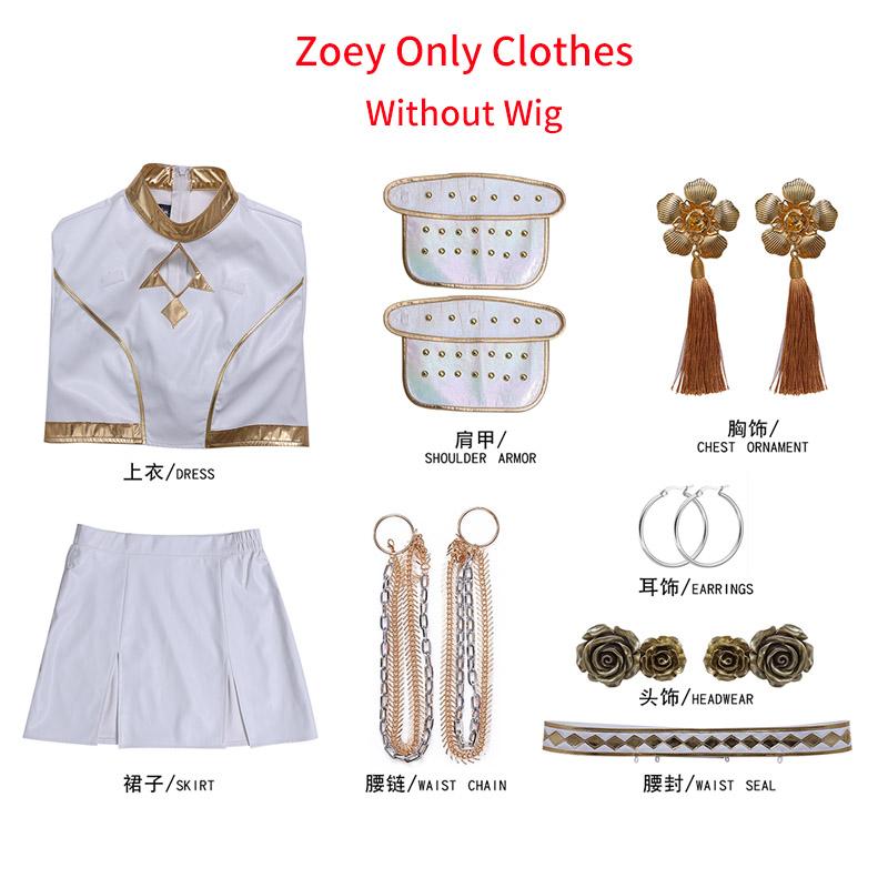 Rumi Zoey Mira Cosplay Costume Wig Kpop Idol Demon Hunters White Suits Stage Performace Role Play Women Halloween Outfits