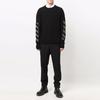 Off-White Вязаные черные/зеленые мужские топы с круглым вырезом Reverse Arrow Diag OMHE088F21KNI0011055