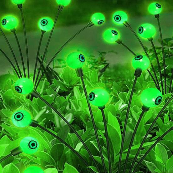 Solar Eyeball Lights Halloween Outdoor Stake Lights Colorful Glowing Ghost Eye Design Waterproof Decorative