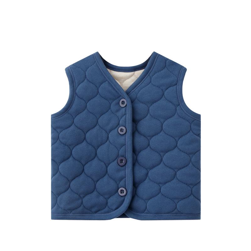 Детский жилет Осень Зима Мальчики Девочки Однотонный Толстый Теплый Кардиган Студенческая Базовая Рубашка Нижнее Белье Куртка Детская Одежда