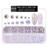Nail Art Jewelry Set, High Silver Flat Bottom Diamond Ab Water Diamond Shiny Diamond Strip Box 1440 Pcs