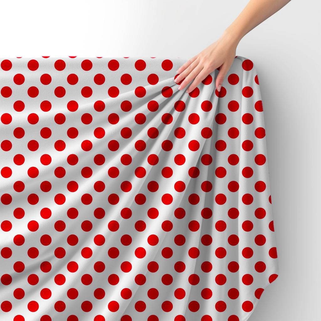 Royal Samt Stoff Polyester Zum Nähen - Motiv Rote Punkte