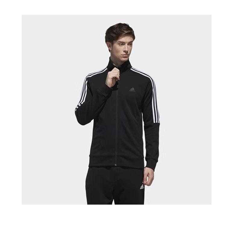 adidas Трикотажная куртка с воротником-стойкой, мужская верхняя одежда, черный цвет DW4598