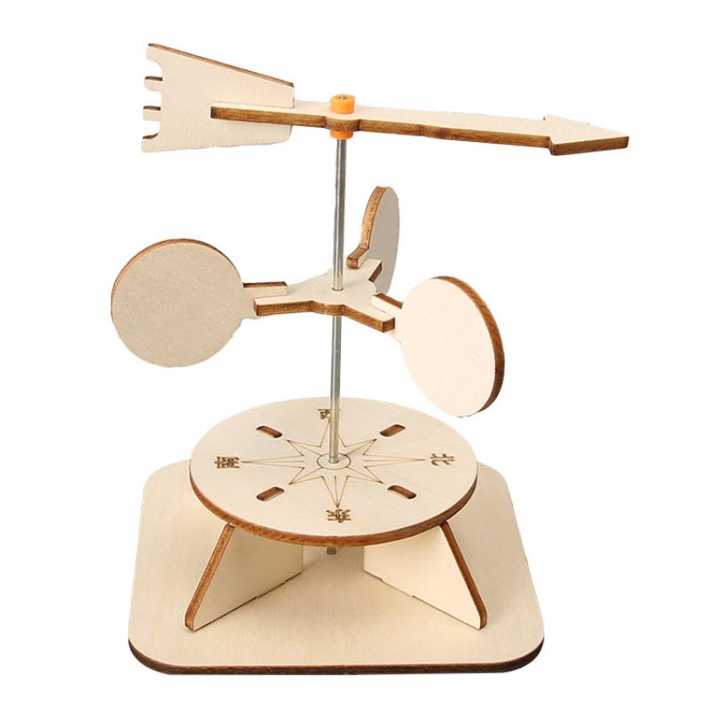 3D Wind Vane Wooden Puzzle Diy Physical Model Science Experiment Educational Toy Assembly Model Diy Decoration Gift