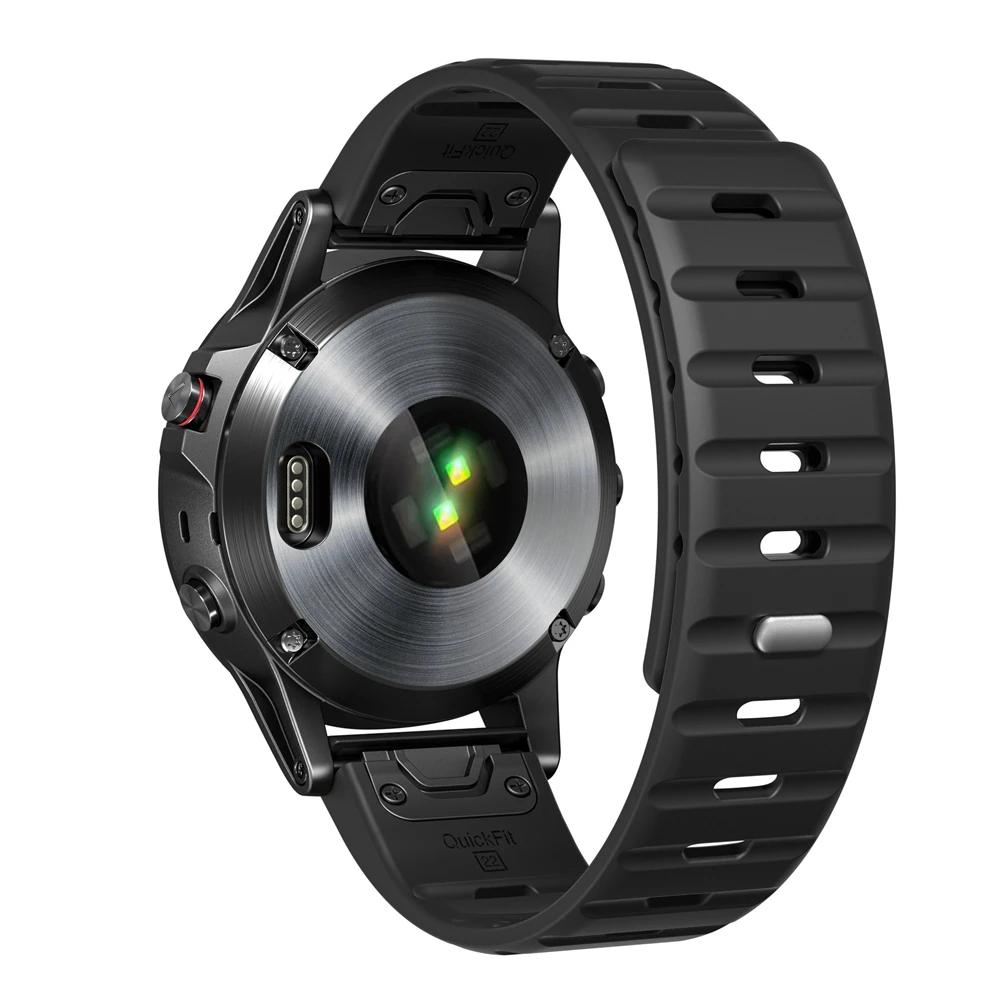 Магнитный силиконовый ремешок QuickFit 26 мм 22 мм для Garmin Fenix 8 E 7 7X 6 6X 5X Plus/Epix Pro Gen 2 47 мм 51 мм Браслет Ремешок для часов