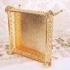 European Retro Metal Fruit Tray Creative Palace Style Golden Circular Square Fruit Tray Home Desktop Decor Snack Storage Trays
