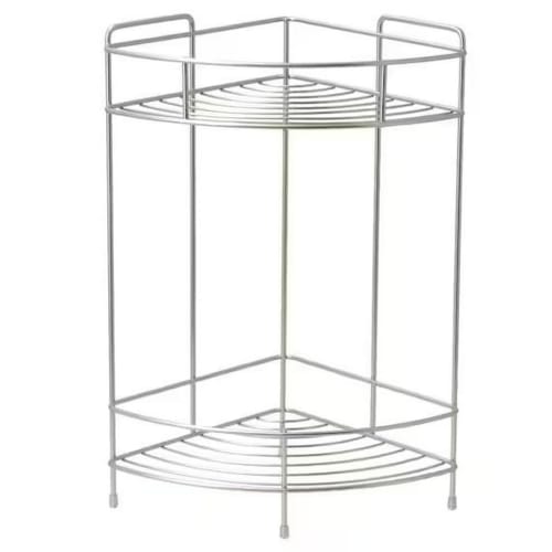 NITORI (NITORI) Wire Bath Rack, Corner, 2 Tiers, FB3002, Silver, 19.5cm Wide X 19.5cm Deep X 36.5cm High, Product Code: 8512186