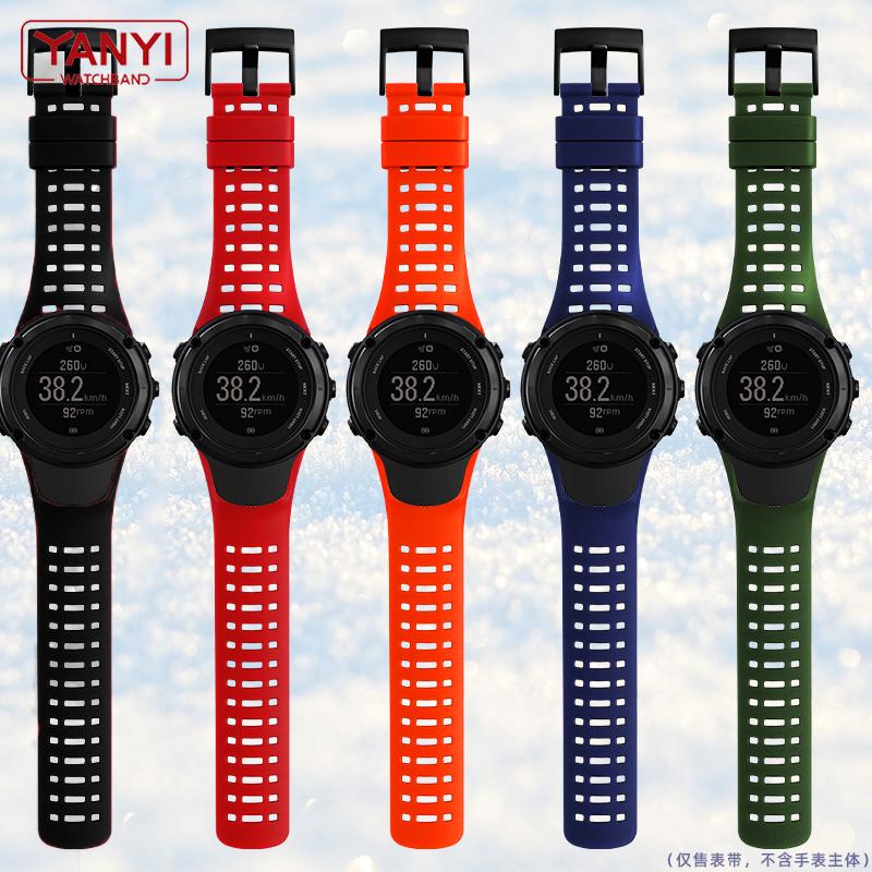 Высококачественный резиновый ремешок для часов Suunto Ambit 1/2/2S/2R/3 Sport/3 Run/3 PEAK, сменные ремешки на запястье, гибкий ремешок