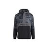 Neo Camouflage Spliced Half-Zip Hooded Logo Jacket Men Outerwear Grey HG9053