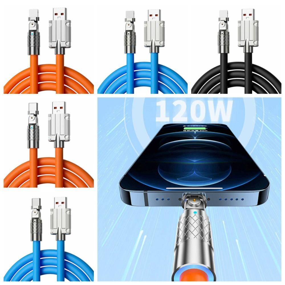 IOS/Type C/micro USB 180 градусов силиконовый кабель для передачи данных локоть цинк цинк цинковый сплав линия передачи данных зарядка телефона