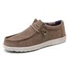Мужские повседневные мокасины в корейском стиле — дышащие, легкие парусиновые туфли без застежек