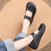 Fashion New Authentic Cow Leather Flats Woman Summer Mary Jane Shoes for Women Autumn Soft Strappy Loafer Ladies Daily Walk Shoes Travel