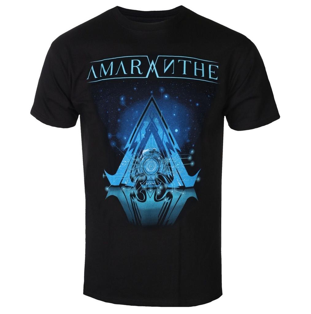 Хлопковая футболка с принтом логотипа Cyber Triangle группы Amaranthe Современная футболка с коротким рукавом для унисекса