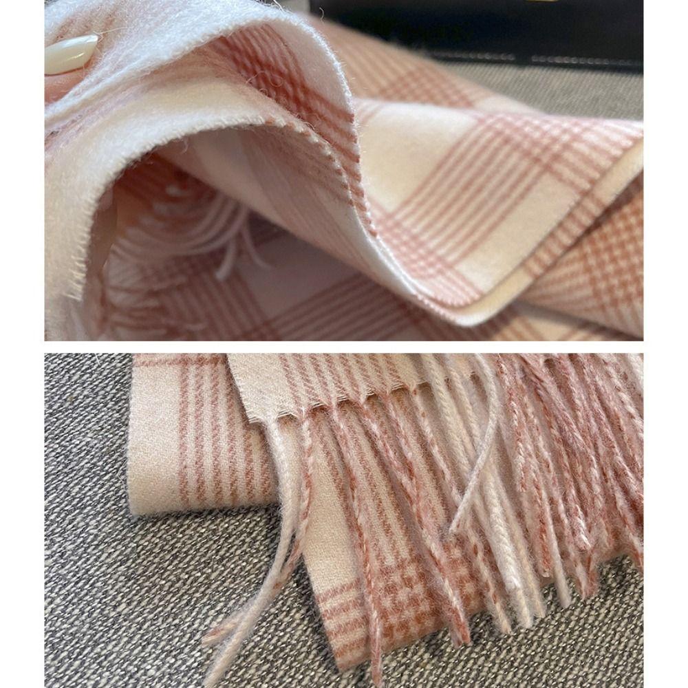 Warm Cashmere Scarf Long Lady Shawl Wraps Luxury Plaid Scarf  Winter