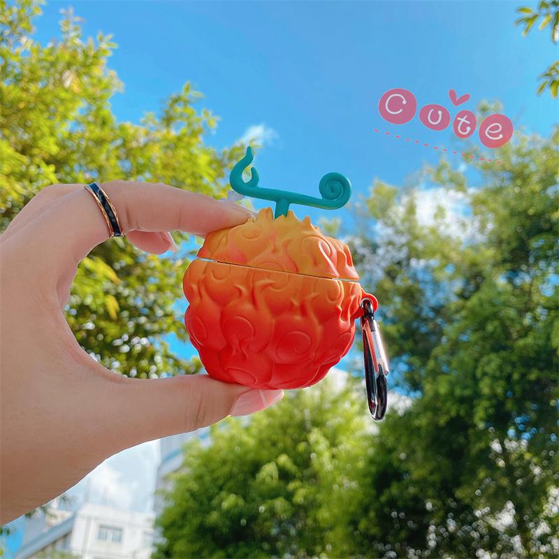 Милый чехол с изображением дьявольского фрукта для Apple AirPods 4, защитный чехол для наушников AirPods Pro 2, чехол для зарядки AirPods 3 2 1