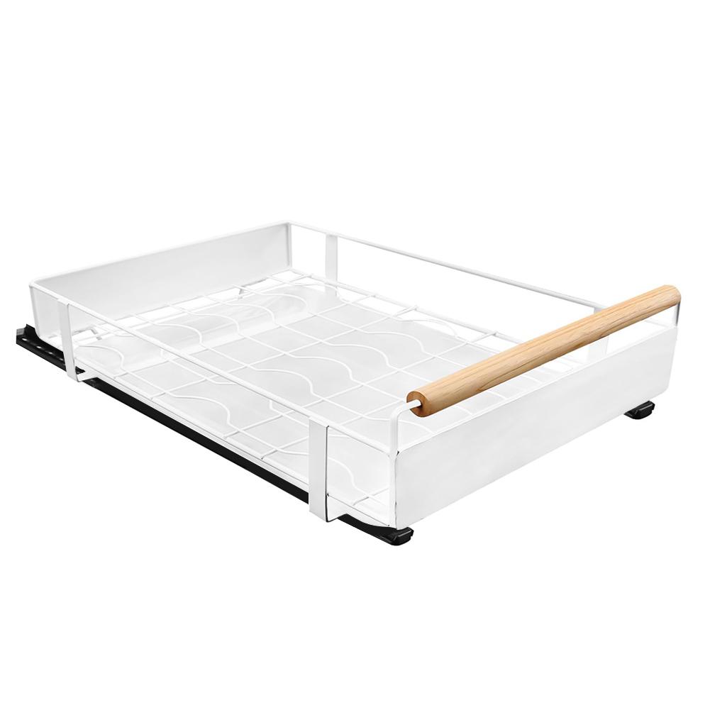 Sliding Drawer Heavy Duty Pull Out Drawer Fixed with Adhesive Nano Film Slide Out Drawer for Kitchen Pantry Bathroom Storage
