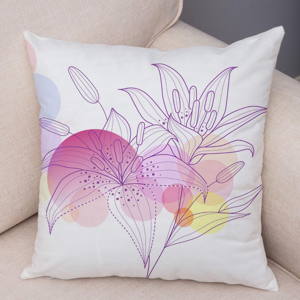 Красивая цветочная подушка, художественная наволочка для дивана, домашняя простая наволочка с геометрическим цветком