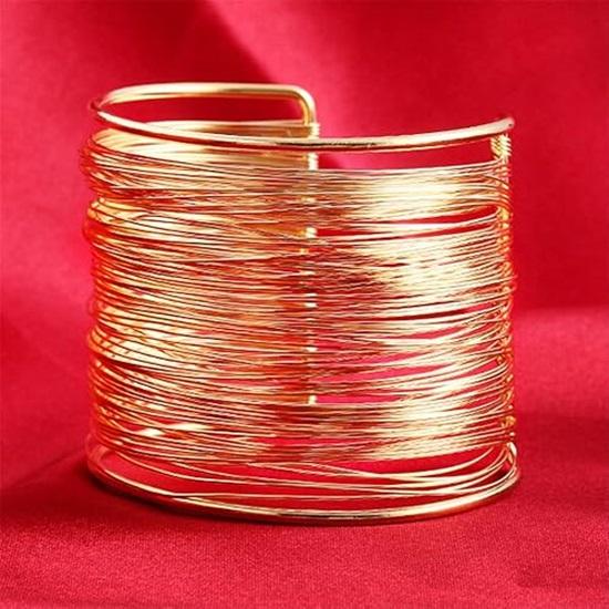 Non Precious Metal Gold Plated Stylish Kada Bangle Cuff Bracelet for Women