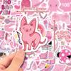 100 Small Size 4Cm Pink Mix And Match Stickers Vsco Color Mix And Match Pink Girl Graffiti Stickers