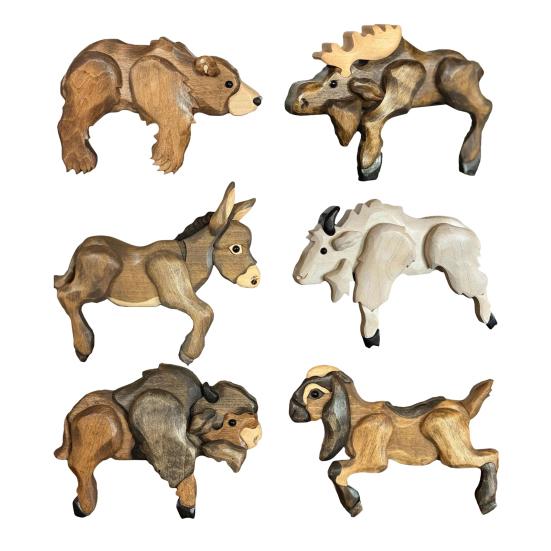 Деревянная фигурка животного, деревенская ручной работы, олень, сидящий на полке, резное животное, украшение с лаковым покрытием для дома, книжной полки, каминной полки, декора гостиной