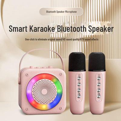 Беспроводной Bluetooth-портативный двухмикрофонный динамик K11 - ручной, цветной, мини-микрофон K Song