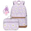 Beautiful Flower Print Backpack for Girls School Bag Kids Bookbag Teen Backpack Set Daypack with Lunch Bag Mochilas Escolares
