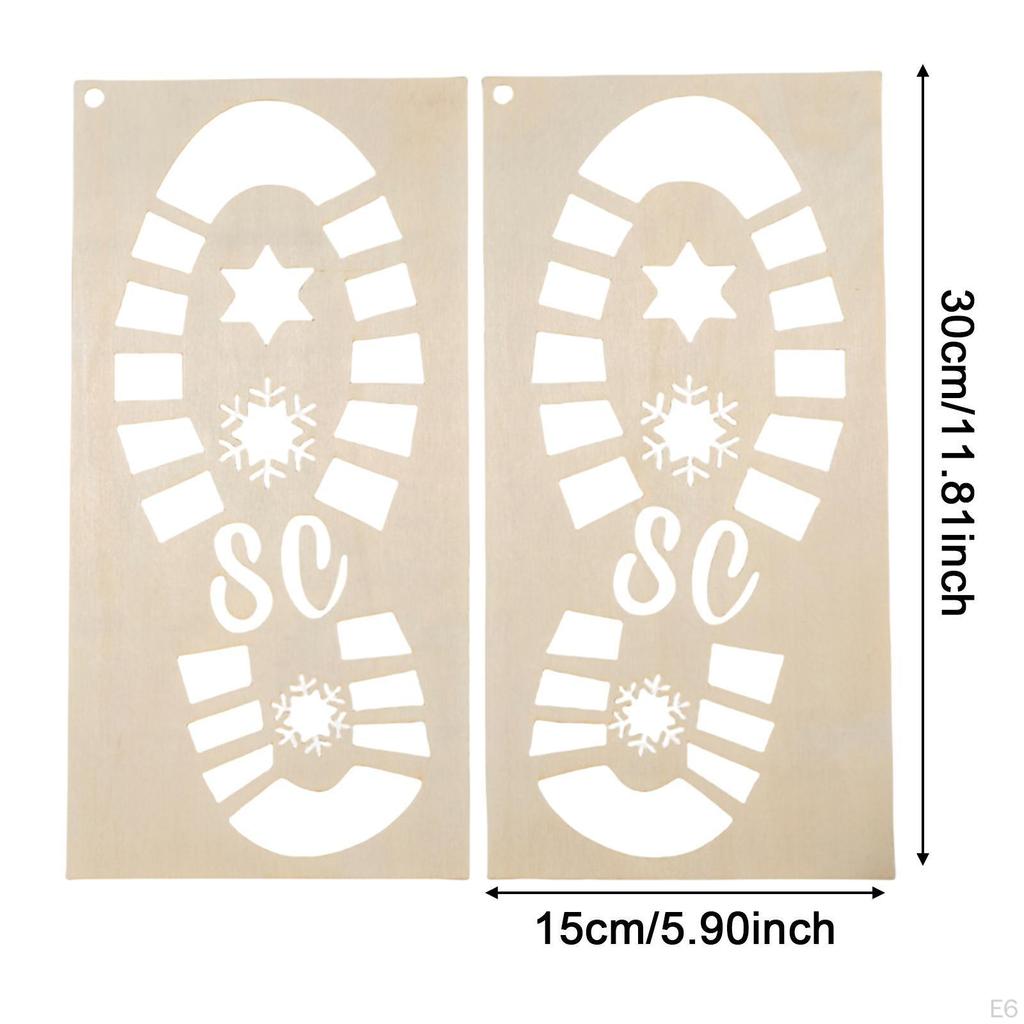 Рождественский трафарет для рисования Санта-Клауса, креативные полые ботинки