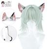 Chainsmoker Cat Yaniko Satou Cos Wig Mixed Fluffy Fiber Hair With Cat Ears Yani Neko Anime Hairpiece Comic Con Halloween Cosplay