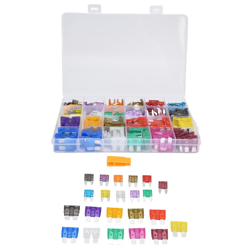 250Pcs Car Fuses Assortment Kit Blade Type Aluminum Sheet Automotive Replacement 2A40A M S