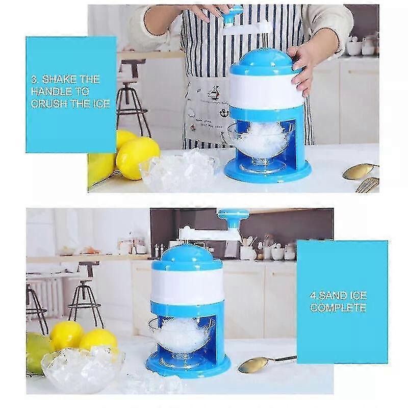 Hand-Crank Ice Shaver, Portable Ice Shaver & Snow Cone Machine