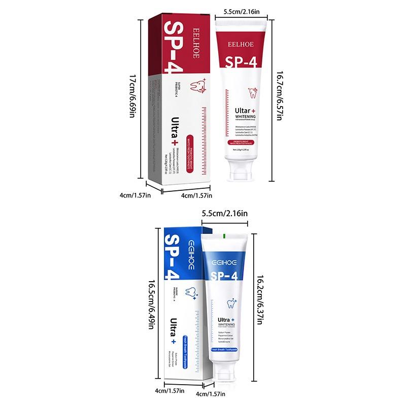 Пробиотическая осветляющая белая зубная паста для чистки зубов, освежения дыхания, защиты десен и ухода за полостью рта