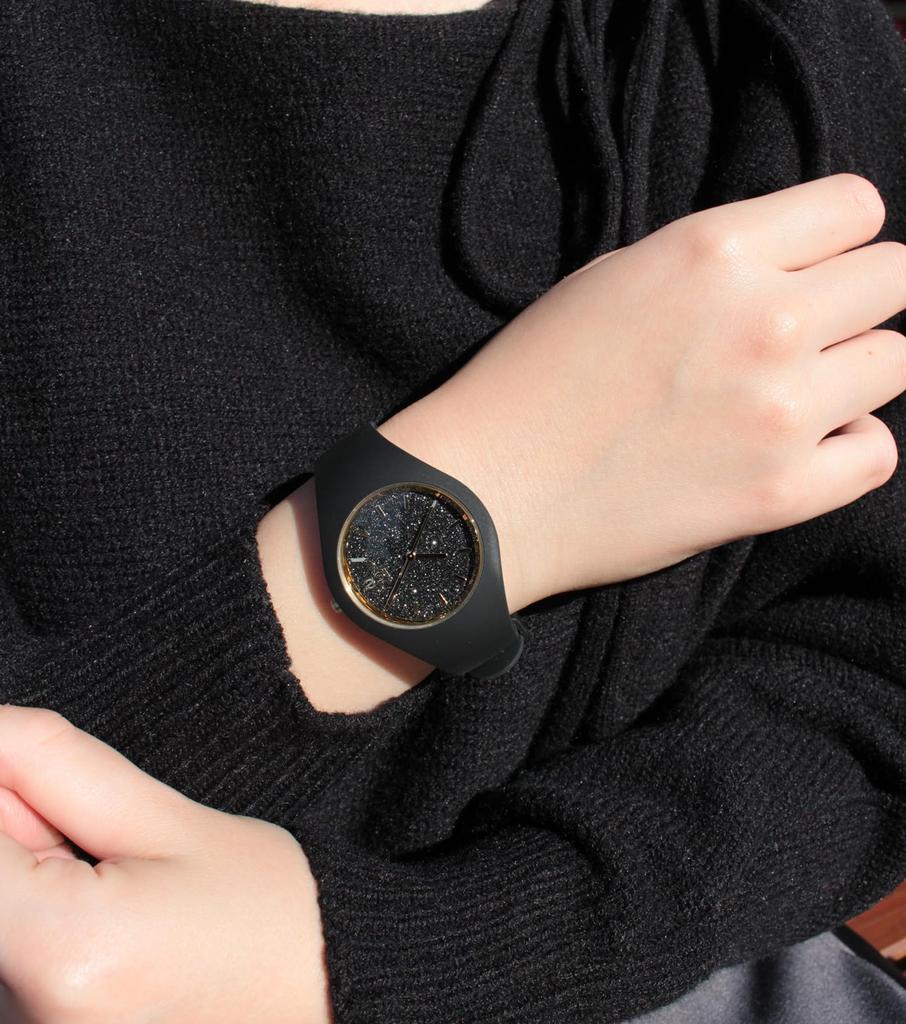 Authorized Distributor Ice Watch Watch 024520 Black Small Plus 37mm 3 Hands [Ice-watch] Women's [ICE Glitter]