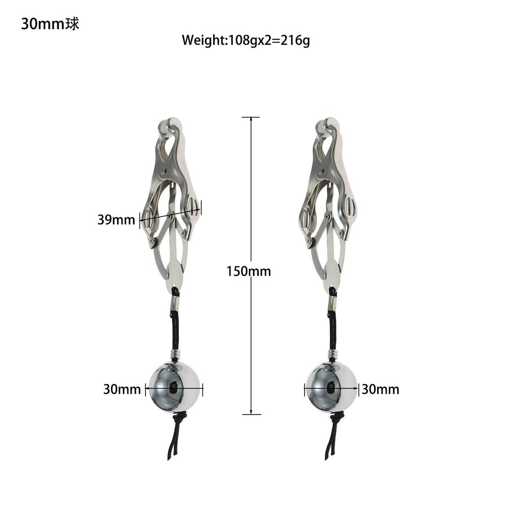 BDSM Restraint Set with Metal Load Bearing Ball Nipple Clamp and Tongue Roller Wheel Gear Adult Sex Toys for Couple Women 18+