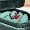 Romantic sweet and cool atmosphere, flame heart diamond language, red diamond love opening ring, women's fashion Hong Kong style