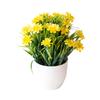 Весенняя трава Хризантема Искусственный цветок в горшке Набор Домашняя имитация Зеленое растение Украшения