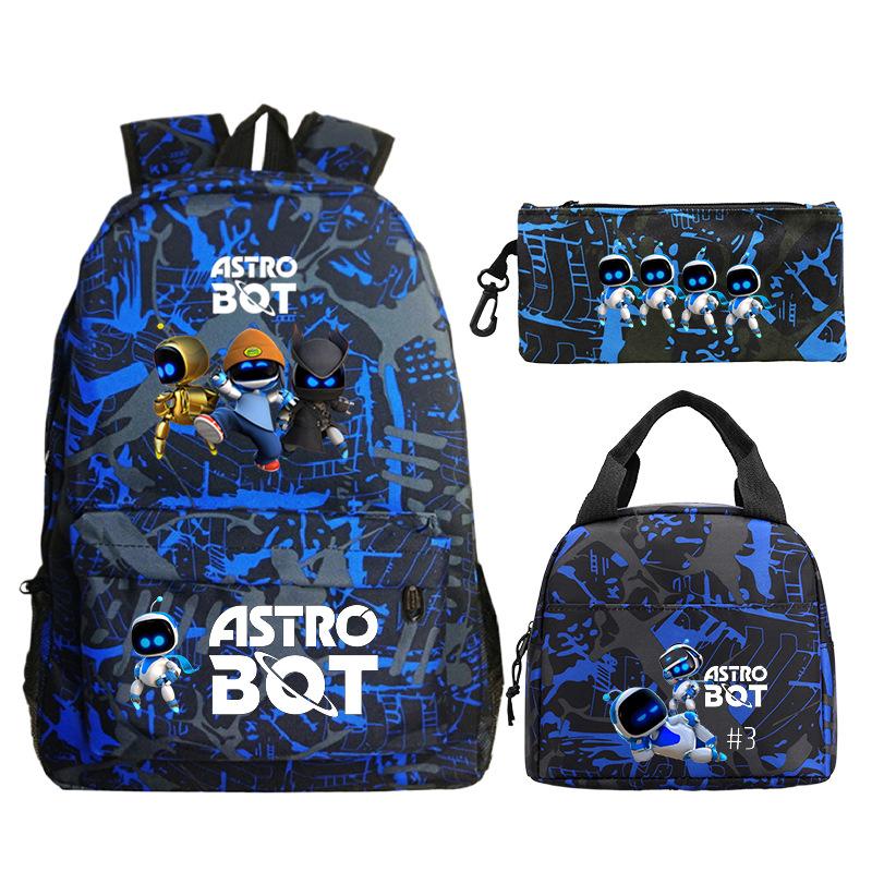 Игра Astro Bot Периферия Печать Учащиеся начальной и средней школы Школьная сумка Набор из трех предметов Многофункциональный Большая вместимость