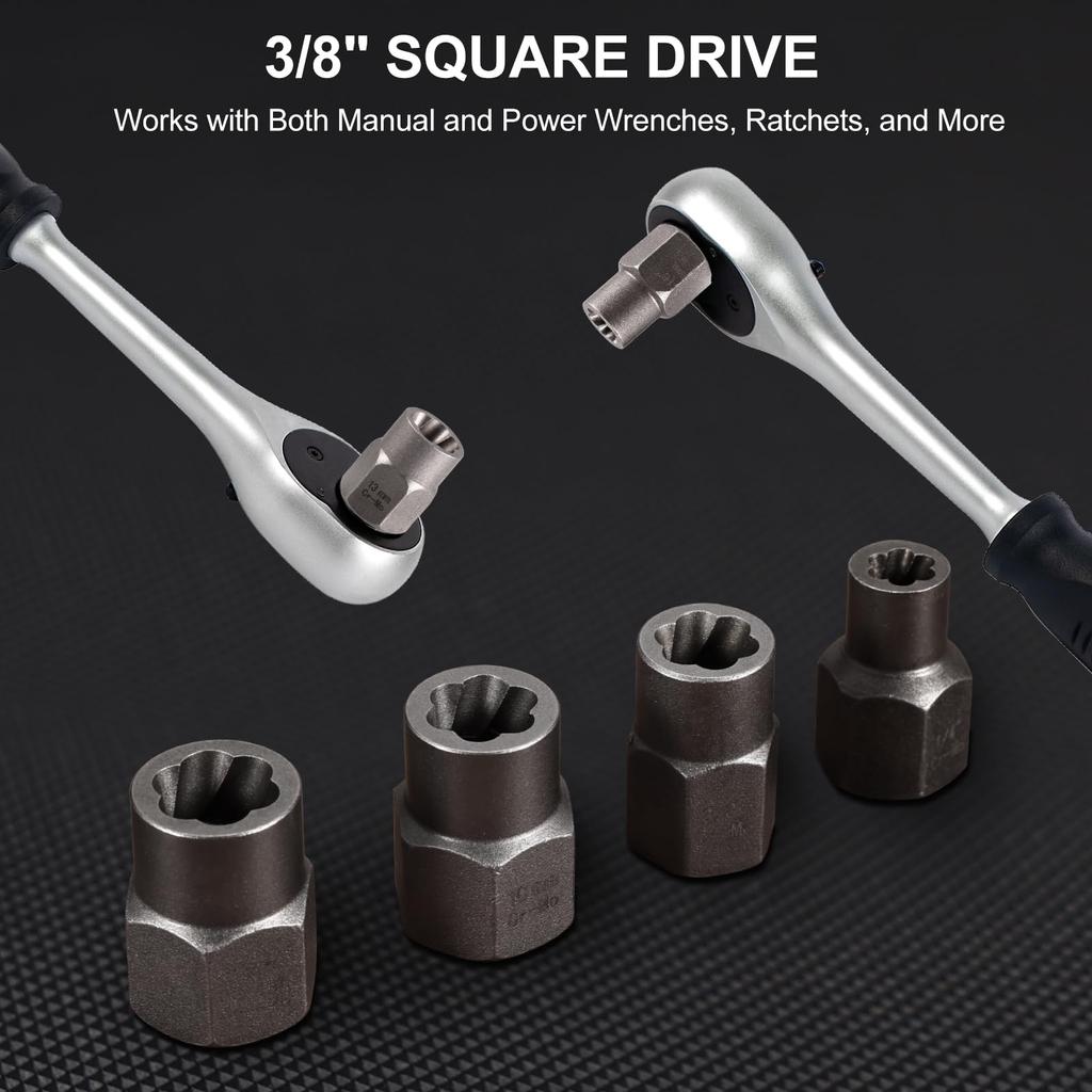 14 шт., набор для снятия ударных болтов и гаек, набор инструментов для извлечения болтов из хромомолибденовой стали с твердым футляром для хранения для промышленной прямой доставки