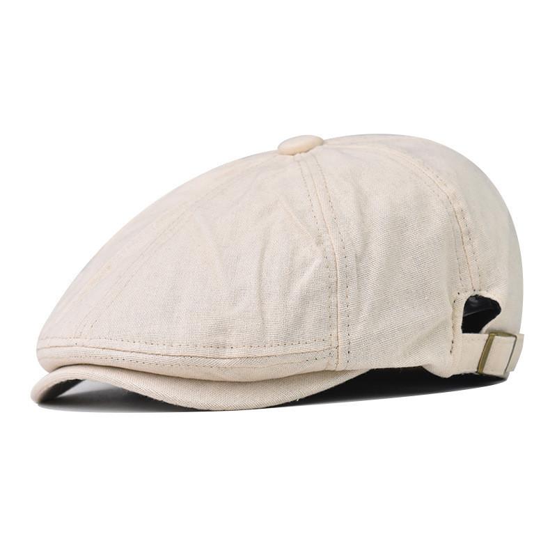 Casual Color Solid Cotton Beret Hat Women Breathable Travel Cap Spring Summer