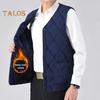 Men Waistcoat V-Neck Sleeveless Solid Color Single Breasted Vest Coat with Pockets Thickened Plush Lining Quilted Bottoming Vest Jacket
