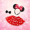 Костюм для косплея на Хэллоуин Минни Маус [Набор из 3 предметов]: [Повязка на голову, галстук-бабочка и юбка] Детский костюм принцессы для девочек