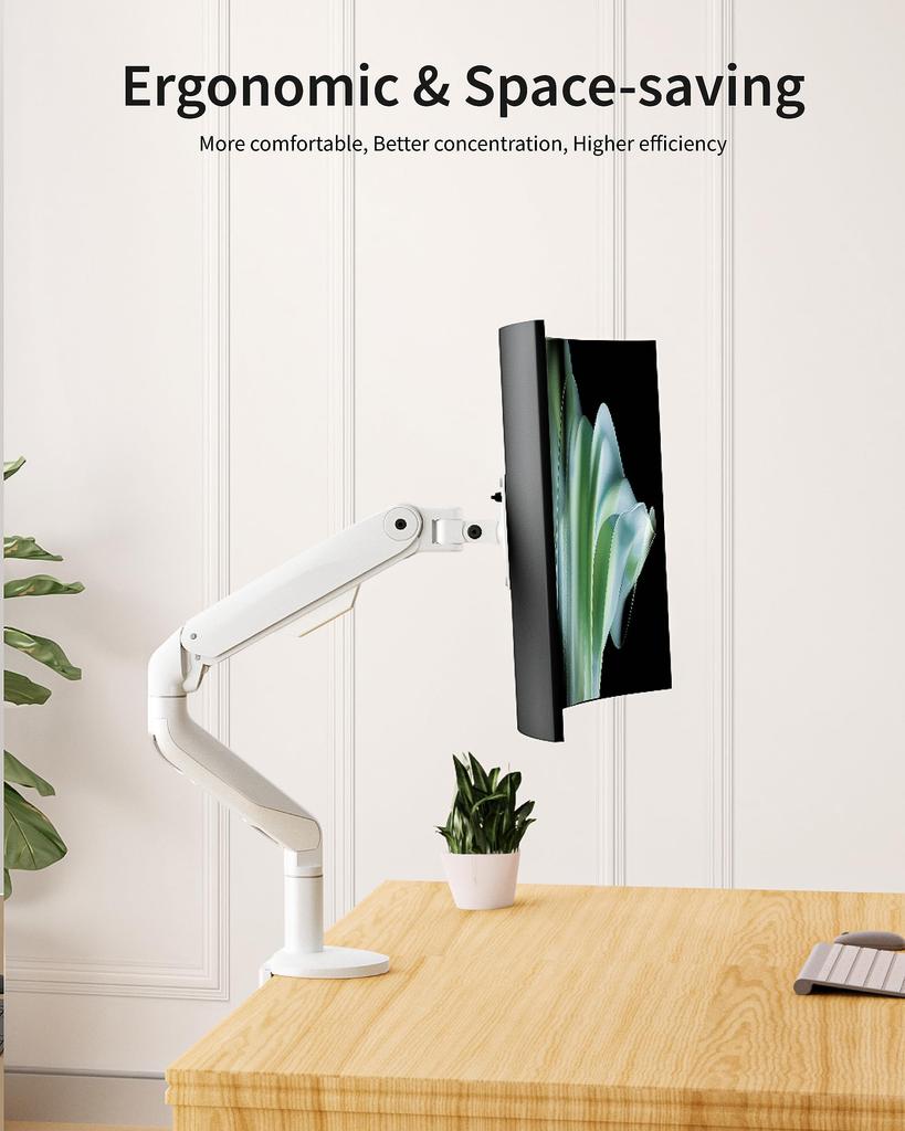 Кронштейн монитора Ergounion, совместимый с дюймами Грузоподъемность 15 кг Кронштейн дисплея, совместимый с VESA 75x75 мм 100x100 мм Регулировка кронштейна ПК Хранение проводов