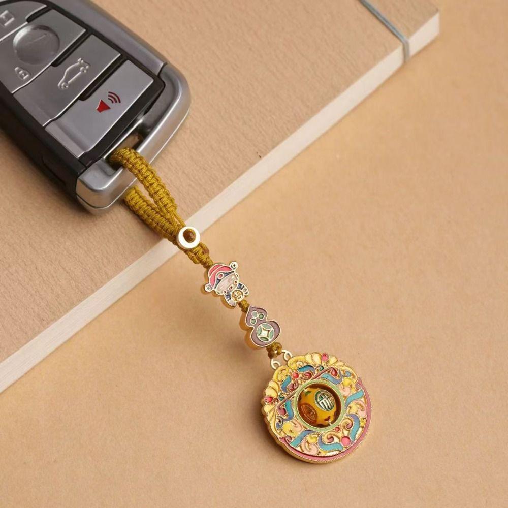 Плетеный веревочный брелок Бог Богатства в китайском стиле, подвеска для ключей, изысканное украшение в виде тыквы-мешочка, подарок