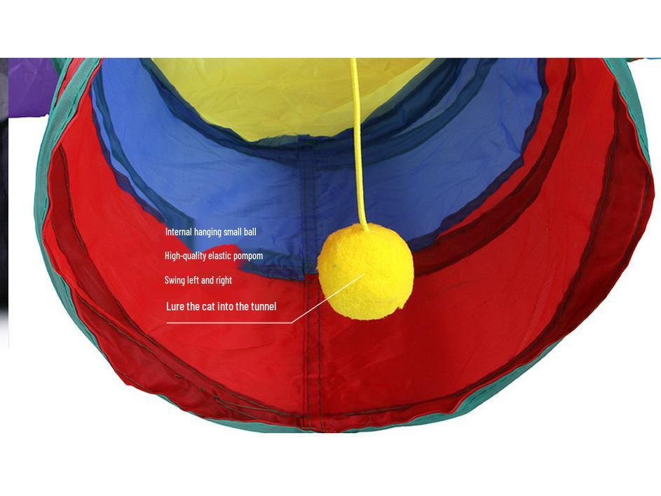 Foldable Rainbow Cat Tunnel: Interactive Cross-Border Play Tube for Cats