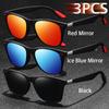 3PCS Fashionable Retro Men Women Shared Square Sunglasses Classic Driving Fishing Travel Tropical Beach Vacation Glasses