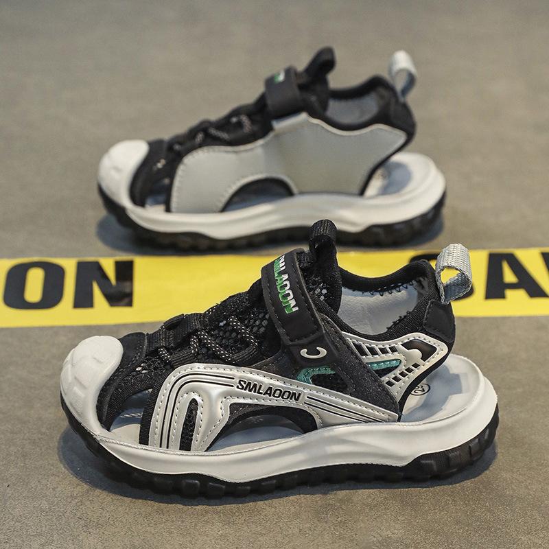 Детская обувь для детей среднего и старшего возраста Босоножки Baotou на мягкой подошве для мальчиков 2025 лето новые мальчики на мягкой подошве дети на липучке